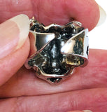 Self Defense Ring for Women Devil Demon Steel with Gold Color Trim