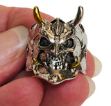 Self Defense Ring for Women Devil Demon Steel with Gold Color Trim