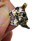 Self Defense Ring for Women Devil Demon Steel with Gold Color Trim