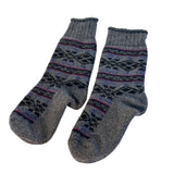 Men's Winter Thick Plush Warm Socks Mid-Length Grey Cotton Blend Scandinavian L