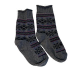 Men's Winter Thick Plush Warm Socks Mid-Length Grey Cotton Blend Scandinavian L